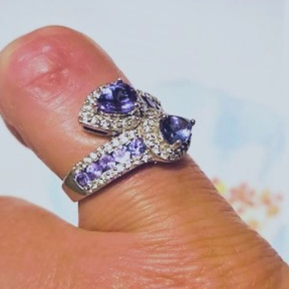 Genuine 925 SS Tanzanite ring - Size 7 - Picture 3 of 8